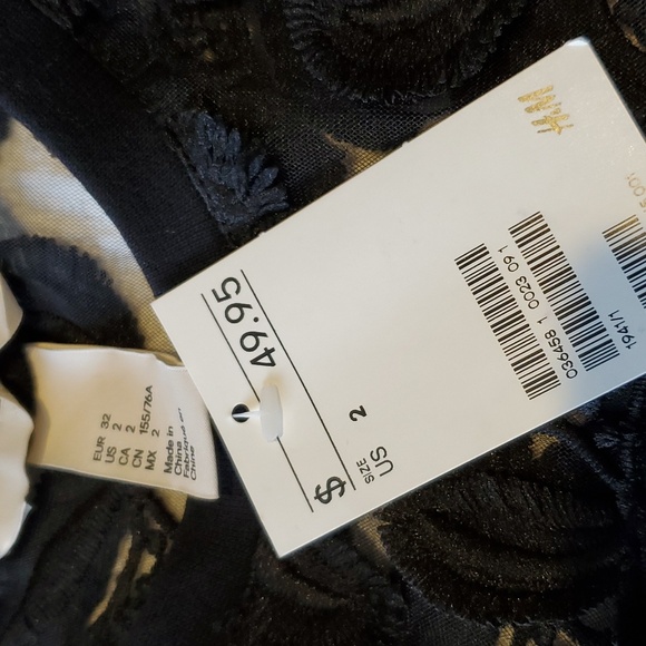 H & M black sheer  fabric top size 2 new with tags - Picture 8 of 8